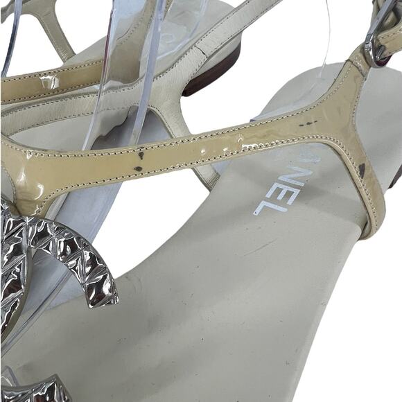 Chanel 2010 Interlocking CC Logo Slingback Sandals - Picture 9 of 16